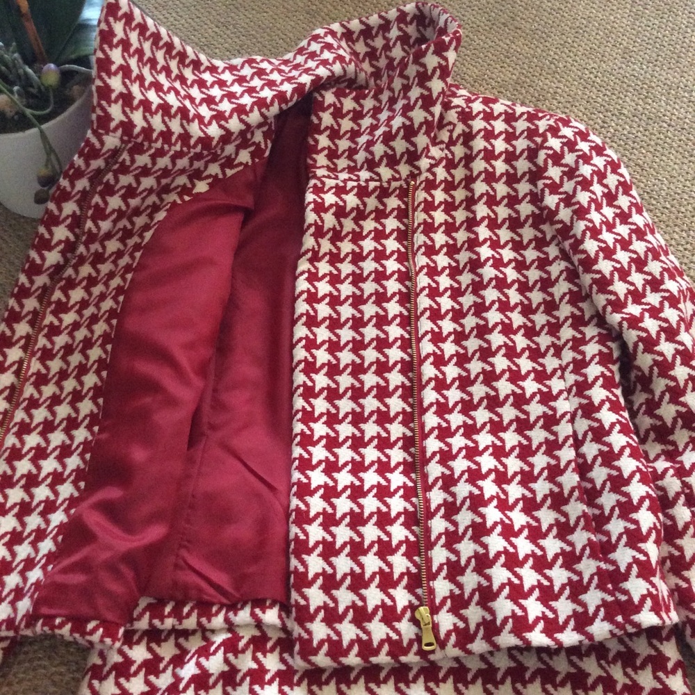 Talbots Red & White Gingham Suit Sz 10 - Picture 4 of 8